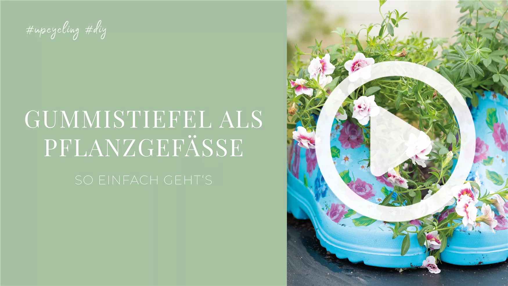 Gummistiefel als Pflanzgefäße