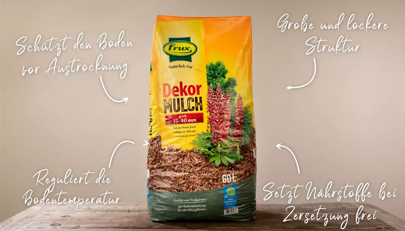 Eigenschaften des Frux Dekormulch grob 15 – 40 mm